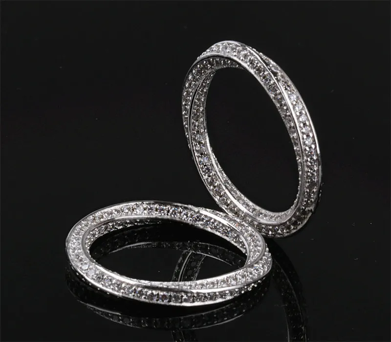 Real Eternity Ring Luxury Full Stone 5Aジルコン誕生石925スターリングシルバーレディースウェディングリングエンゲージメントバンドサイズ5-10 GIFT326E