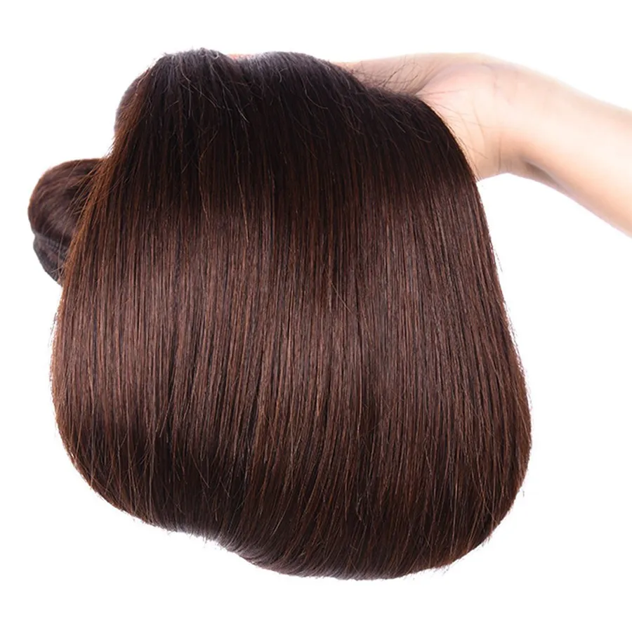 #2 Dark Brown Brazilian Virgin Remy Hair Silky Straight Weave Chocolate Colored Hair Brazilian Straight Human Hair Bundles