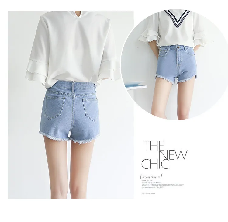 New arrival Denim shorts female high waist white  wide leg summer new shorts JW047 Women's Jeans