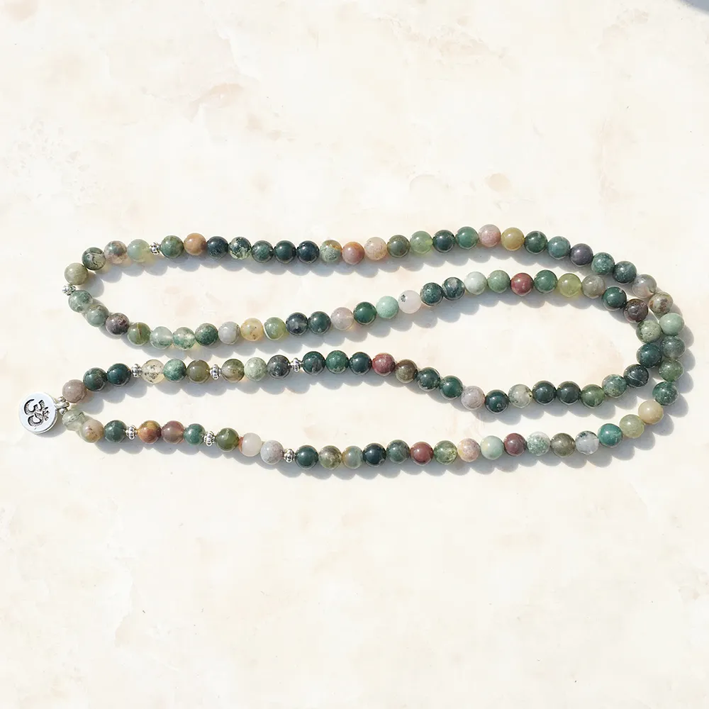 SN1034 패션 여성 랩 팔찌 트렌디 인디아 마노 목걸이 108 Mala Fancy Jasper Beads Breaclet198Z