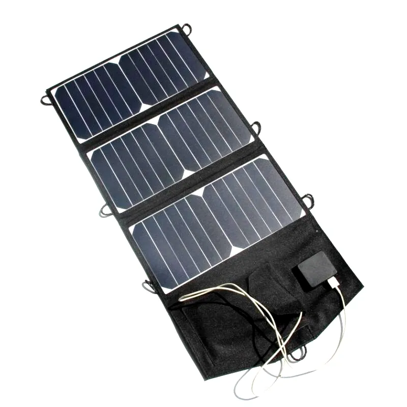 Chargeur solaire pliable de chargeur solaire de panneau solaire de chargeur de rendement élevé pour l'iphone double sortie USB Chargeur de batterie Sunpower livraison gratuite