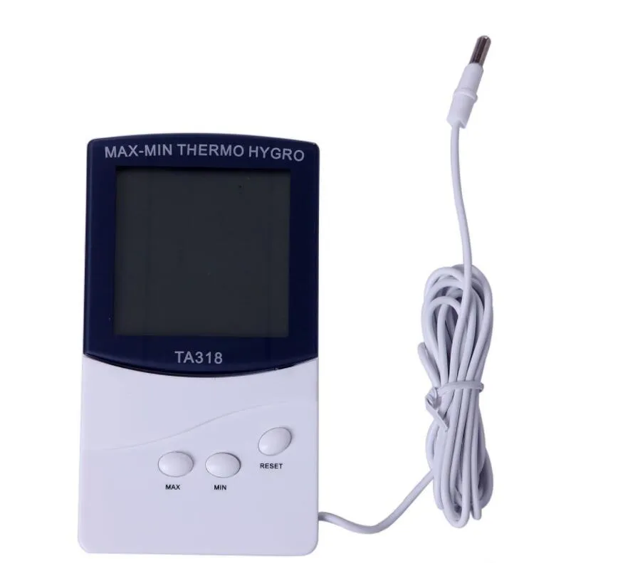 LCD Indoor / Outdoor Termômetro Digital Higrômetro Medidor de Temperatura E Umidade metros metros TA318 em caixa de varejo