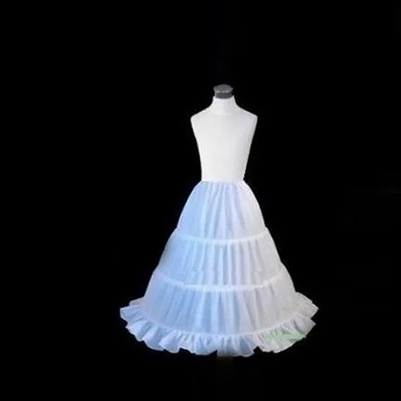 New In Stock Cheap Three Hoops Underskirt Little Girls A-Line Petticoats Slip Ball Gowns Crinoline For Flower Girls' Dresses