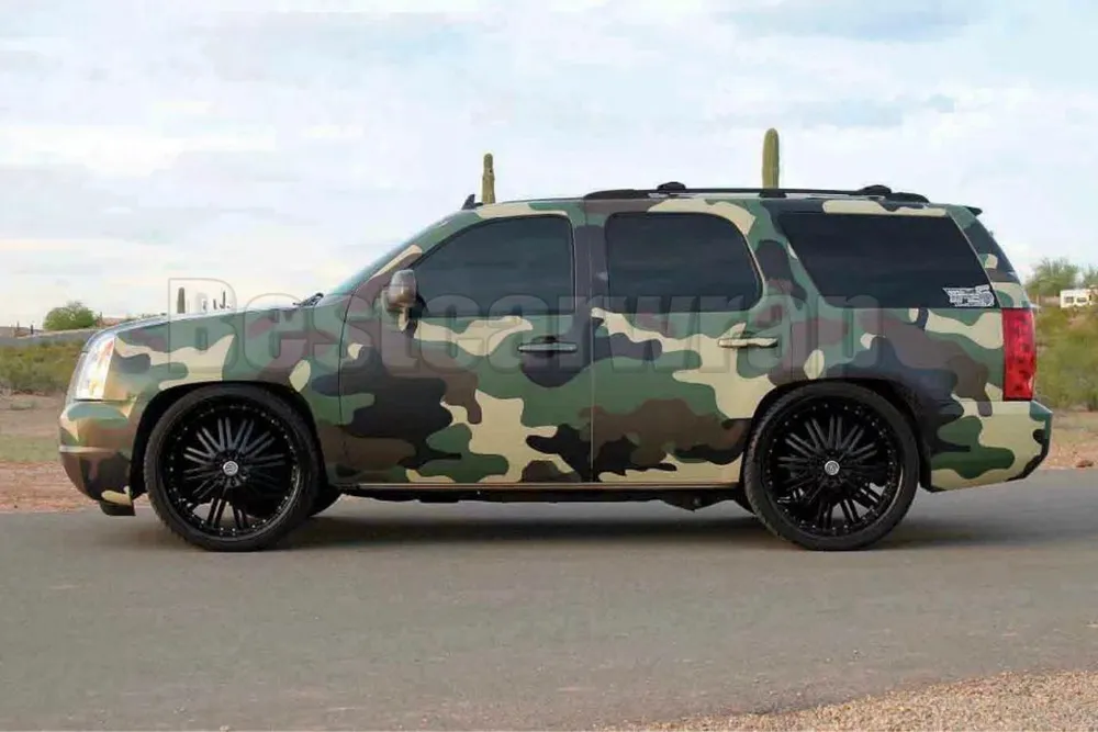 Large Army Green Camoufalge Vinyl For Car Wrap With Air Release / air bubble free for Truck boat graphics coating 1.52X30M 5x98ft