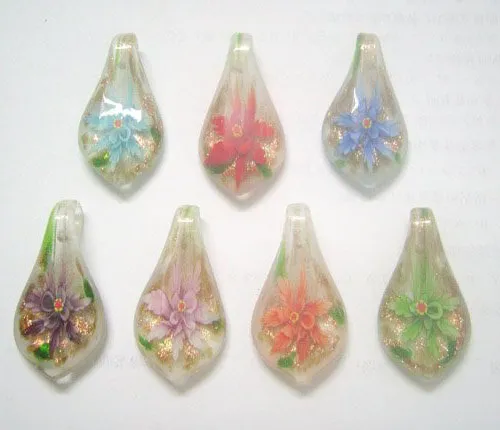 / Multicolor Murano Lampwork Glass Pendants FAI DA TE artigianale gioielli regalo regalo colori PG9