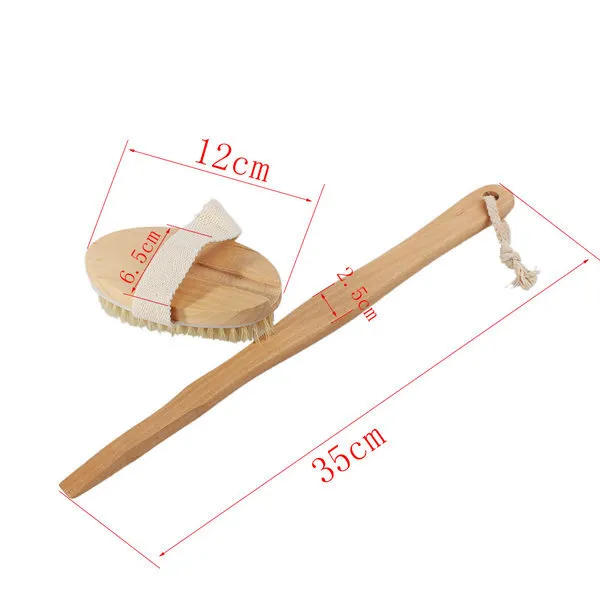 Brosse de corps en bois à Long manche de Massage naturel, bain-douche à domicile, épurateur de Spa détachable 297S