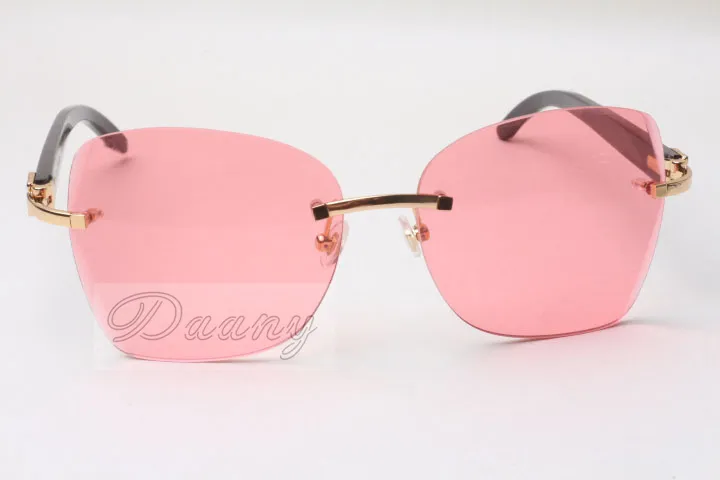 Hersteller, die personalisierte Sonnenbrillen zum Beschneiden verkaufen 8100905 Hochwertige Modesonnenbrillen Schwarze Büffelhornbrillen Größe 58-285H