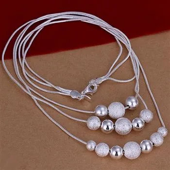 Al por mayor - El precio bajo al por menor regalo de Navidad 925 joyas de plata de moda envío gratis Collar bN020