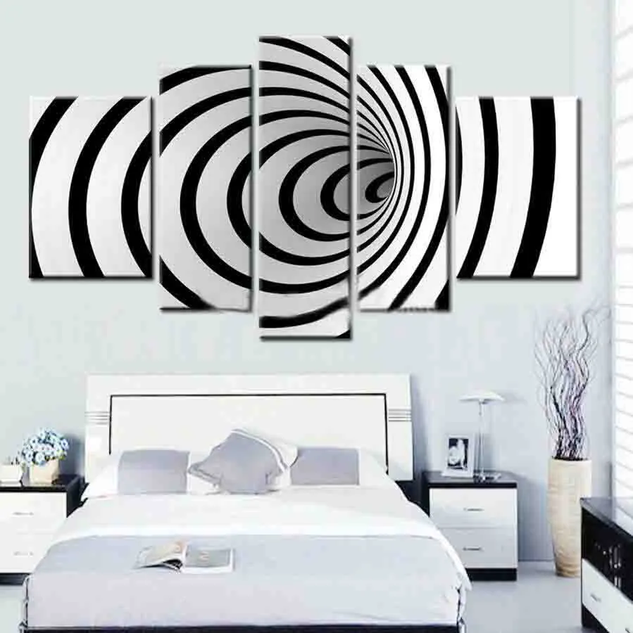 ungerahmte Dekoration, modernes Design, schwarz-weiße Wandkunstgemälde auf Leinwand, einzigartige Linien, Pop-Art188v