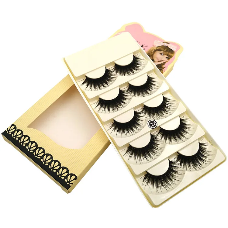 S21S2 set Fake Eyelashes Extension Professional Thick Plastic Cotton Stalk Black Full Strip False Lashes Synthetic Hair Ma1015951