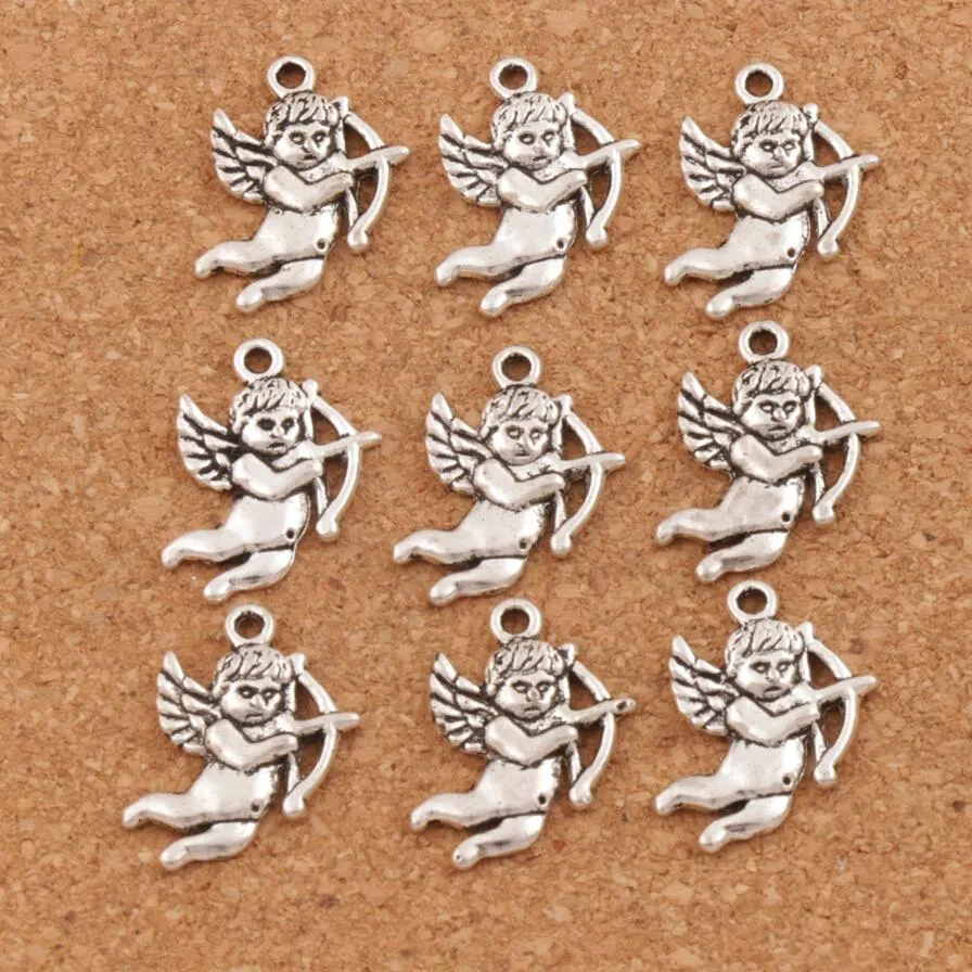 Cupido Angel Charms Hangers 100 stuks veel Antiek Zilver Sieraden Bevindingen Componenten DIY L107 22 3x15 8mm2659