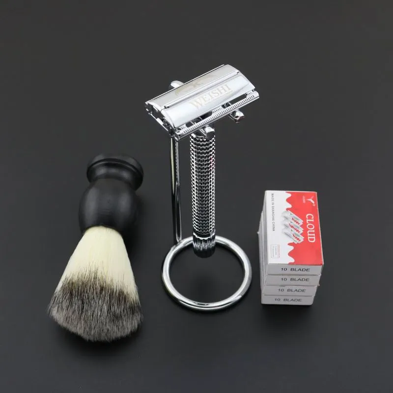 WEISHI Classic Safety Razor Adjustable Shaver Hair Remover Long Handle High Quality Brass Bright Chromium Plating Surface 9306-FL NEW