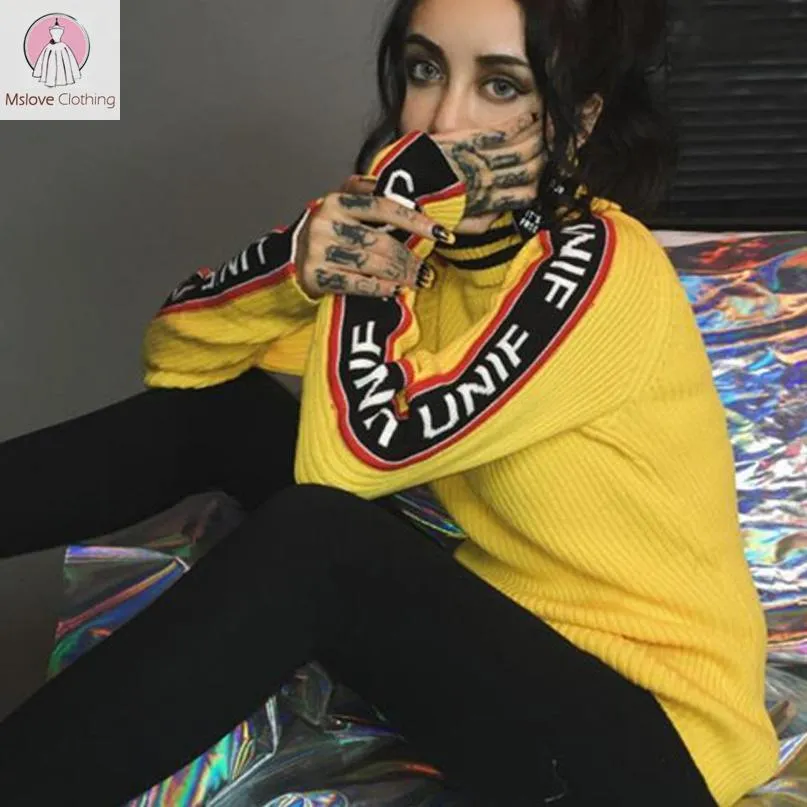 unif yellow turtleneck