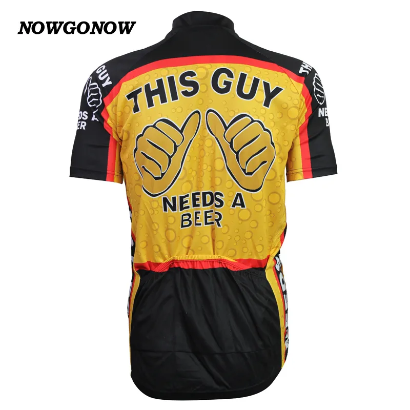 Man classic New Cycling Jersey This Guy Needs A Beer Men Bike Clothing Funny maillot ropa ciclismo Cycling Tops Stylish NOWGONOW285T