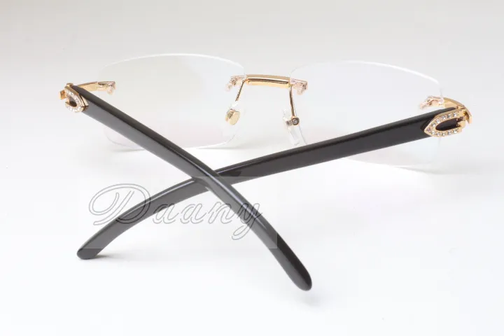 Montature occhiali moda di vendita diretta Montatura occhiali T3524012 corna nere retro diamante Occhiali da vista 58-18-140mm248W