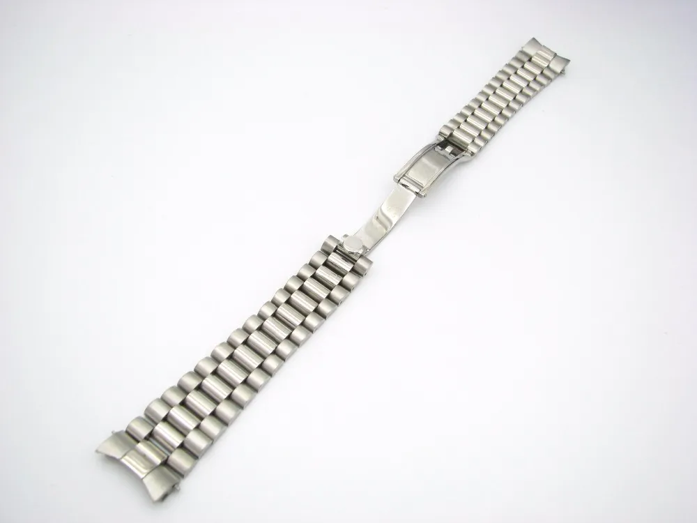 CARLYWET 20mm Whole Solid Curved End Screw Links Deployment Clasp Stainless Steel Wrist Watch Band Bracelet Strap213S