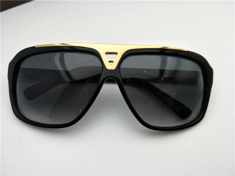 Clássico evidência milionário óculos de sol para homem fumaça preto ouro vintage óculos de sol masculino tons occhiali da sole novo com box266x