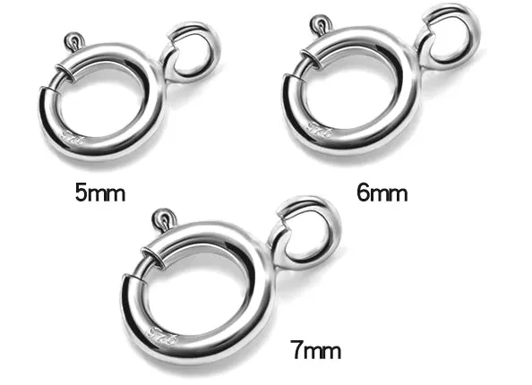 / 925 Sterling Silver Argent Round Fermoir Bijoux Conclusions Composants pour Cadeau DIY CRAFT W225