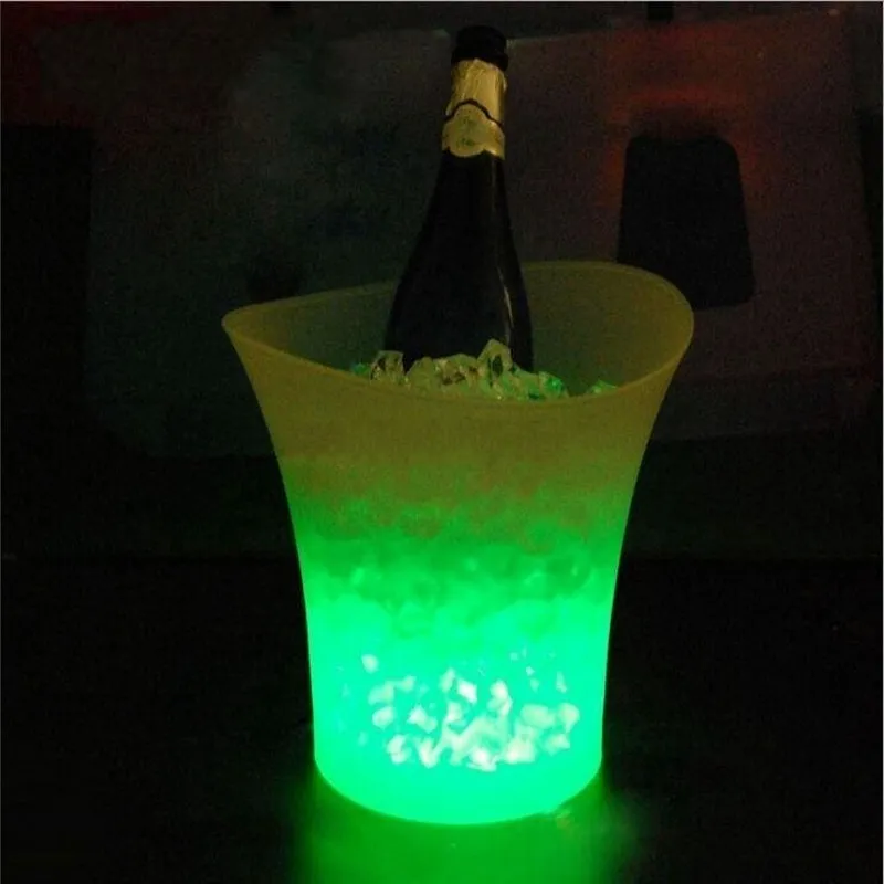 Bar 5 liter Volume Plastic LED Ice Bucket Kleur Veranderend nachtclubs LED LICHT ICE Bucket Champagne Wine Beer Ice Bucket Ship249E