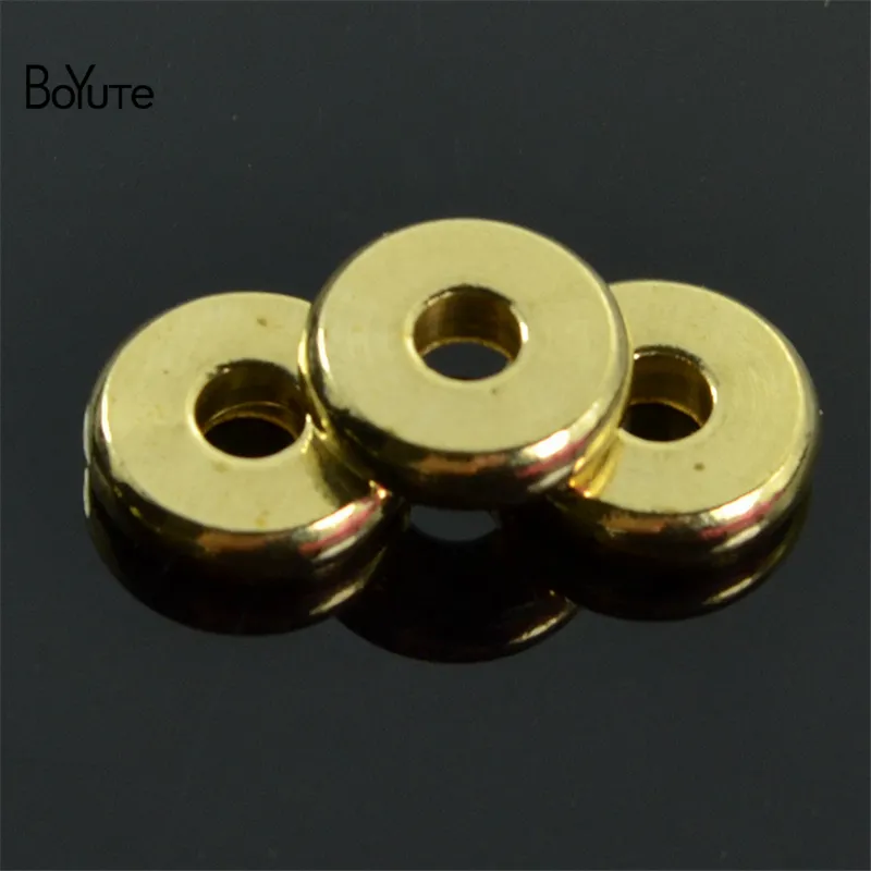 BoyuTe 100 peças 3MM 4MM 5MM 6MM 7MM 8MM 10MM 12MM redondo metal latão diy contas espaçadoras soltas para fazer joias2920