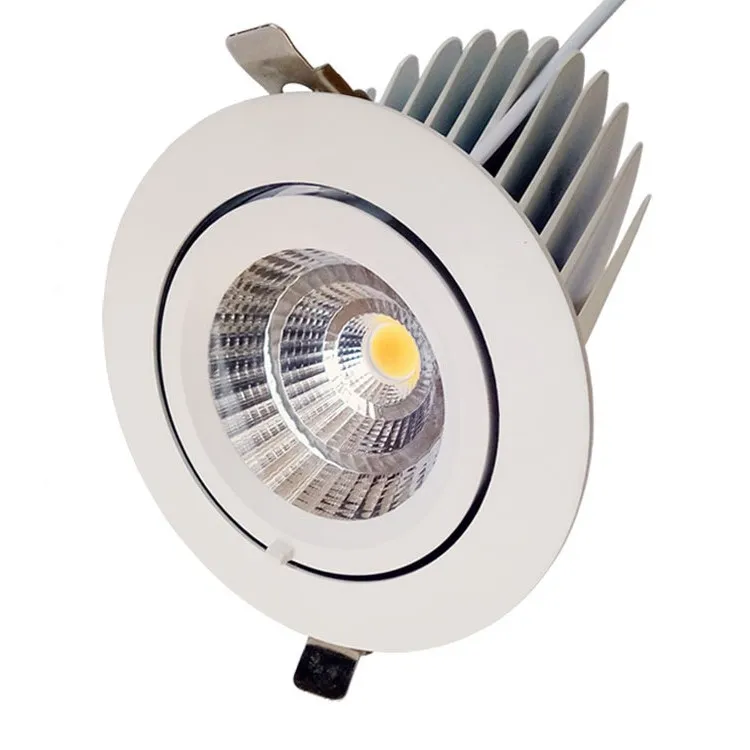 Bridgelux Recessed LED Spotlight 2.5/3/4/5/6 Inch Rotational Gimbal Light CRI80 Trunk LED Downlight with Viewing Angle 24 Degrees