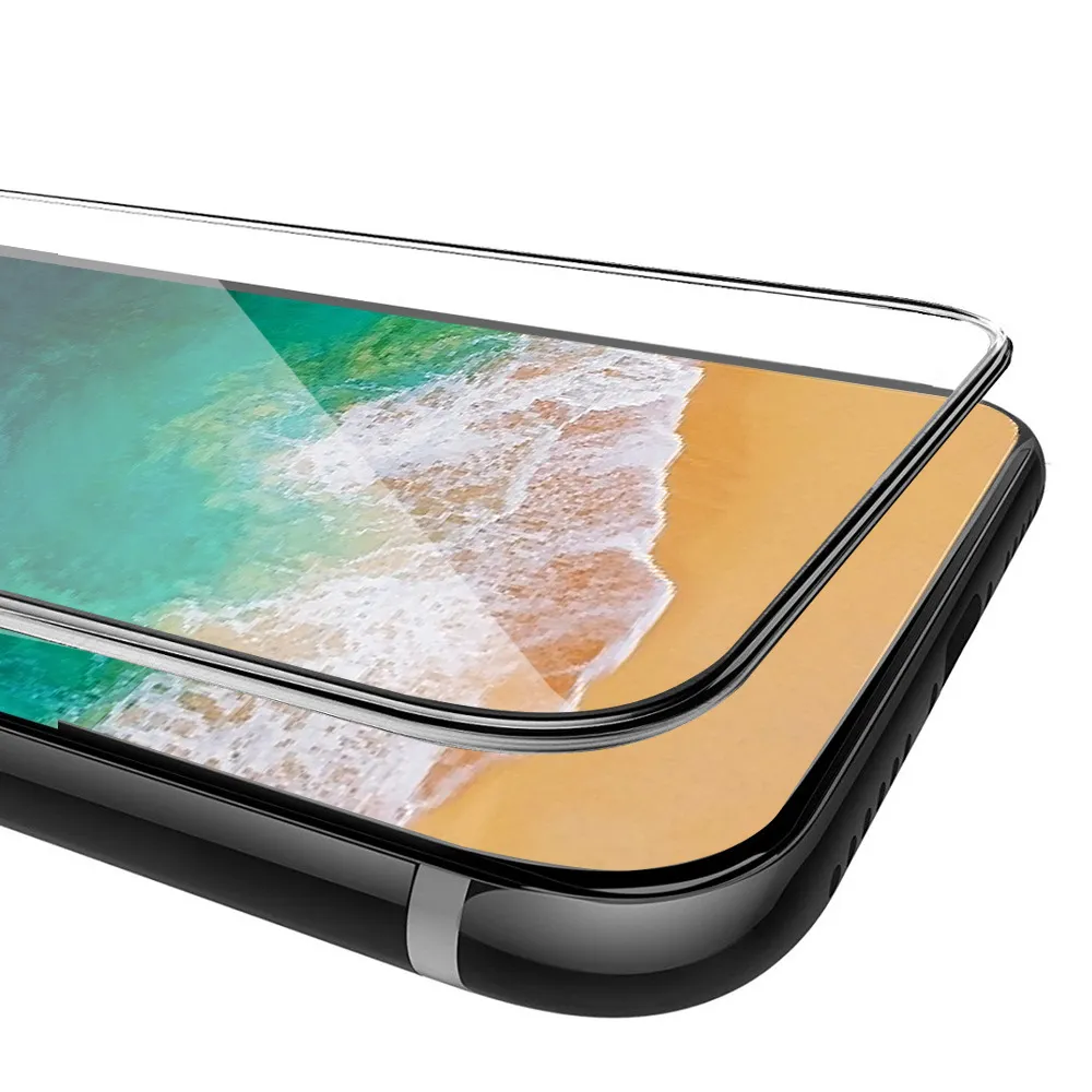 Para iphone x 8 8 plus 3d 4d cobertura completa cor de vidro temperado protetor de tela de borda suave para iphone7 7 plus com pacote de caixa