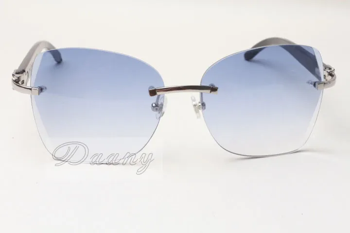Fabrikanten die gepersonaliseerde snoeizonnebrillen verkopen 8100905 Modieuze zonnebrillen van hoge kwaliteit Zwarte buffelhoornbril Maat 58-290I