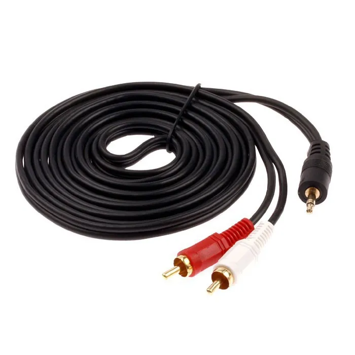 Freeshipping Gold Plated  Stereo Audio 3.5mm Male Jack to AV 2RCA Audio 3.5mm to 2 RCA cable Connector