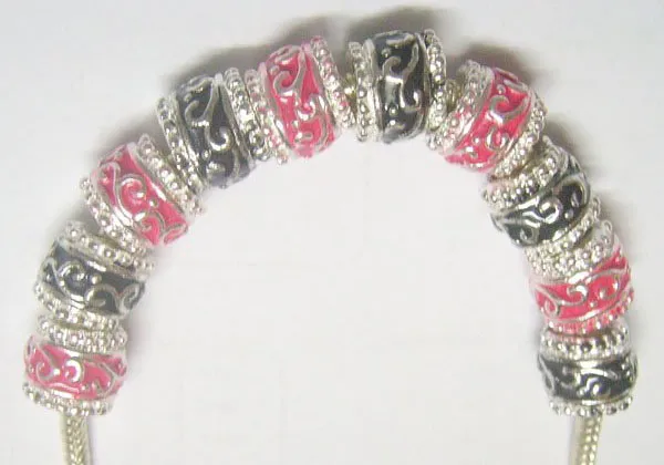 / argent plaqué européen de cristal métaux perles lâches pour bricolage bracelet collier bijoux cadeau C26