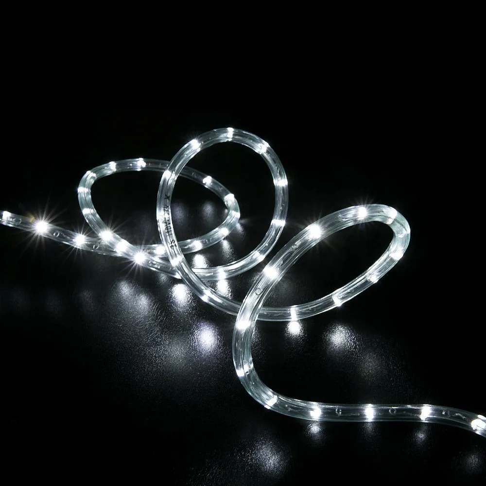 LED -remsor 100 m 2 tråd rund ledningsslampor kristall klar pvc rör IP65 vattenbeständig flexibel semester julfest dekorati2474