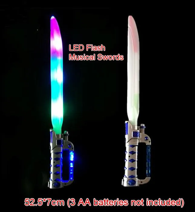 Free EMS Large LED Musical Flash Glow Sword Knife Costume Dress Up Props LED Light Flash Gravity Kids Toy Christmas Gift