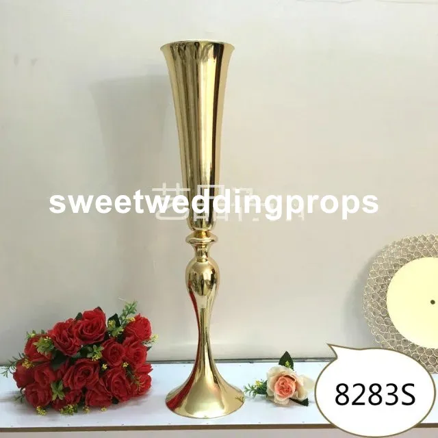 cm high New!gold wedding floor walkway stands/tall and large flower vase for wedding table centerpieces