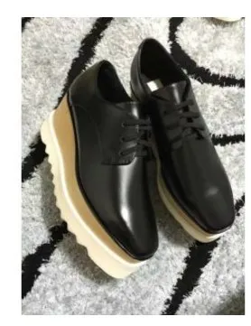 2017 new wholesale Elyse Stella Mccartney Scarpe platform women Shoes Black Genuine Leather with White Sole