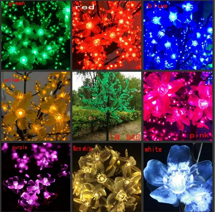 LED Strings waterproof outdoor landscape garden peach tree lamp simulation 1.8 meters 864 lights LED cherry blossom decoration MY