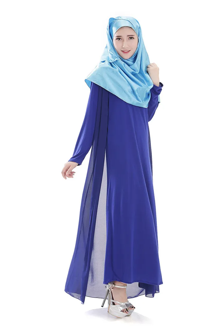 Muslim Robe For Women Long Sleeve Maxi Dress Plus Size Ethnic Clothing Abaya Sunday Clothes Hot Sale Chiffon Long Vestidos