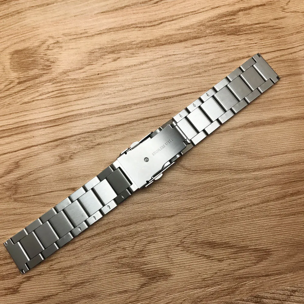 JAWODER cinturino orologio 18 20 22 24mm cinturino orologio da uomo in puro acciaio inossidabile massiccio spazzolato bracciale con fibbia deployante224S