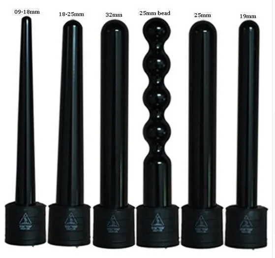 6 in 1 Hair Curler Set Curling Wand Spiral Electric Curling Iron Machine Conical Gourd Shaped Interchangeable Barrel 9MM32MM6753490