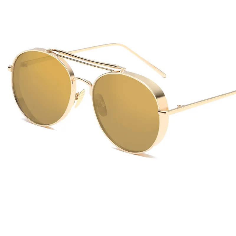 Novo 2017 Moda Steampunk Óculos De Sol Mulheres Mens Marca Designer Clip On Sunglasse Espelho Zonnebril Mannen UV400 Y23322P