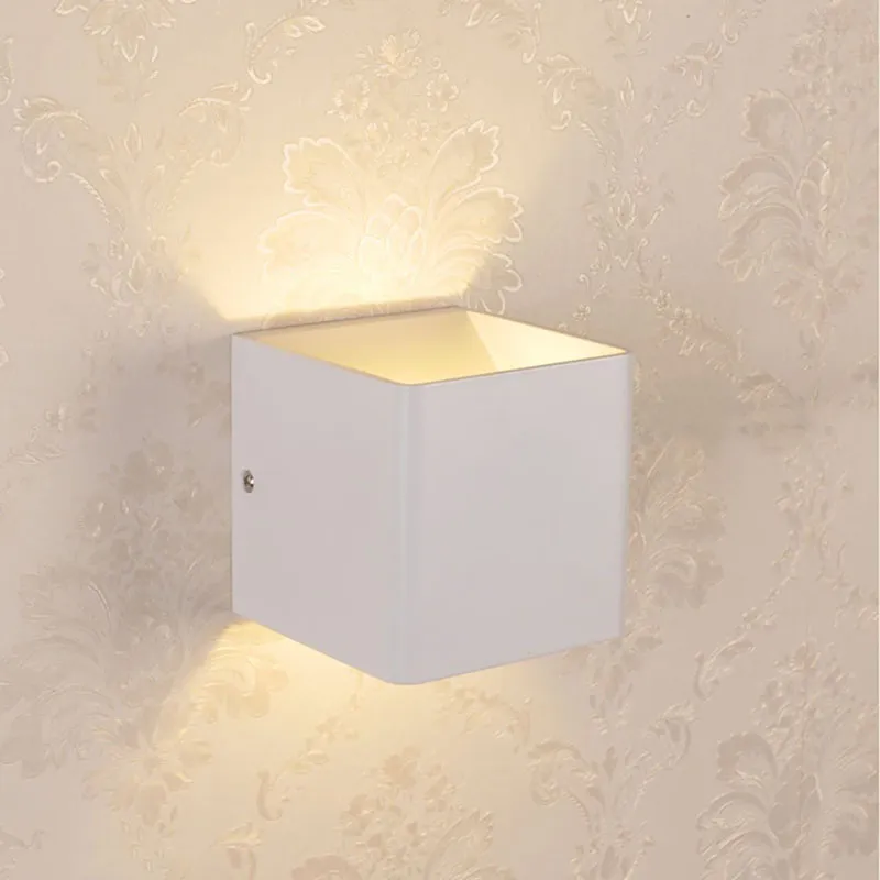 Modern Square Led Wall Light 6W 12W Bedroom Bedside Light Living Room Balcony Aisle Wall Lamp Up and down Light 85-265V