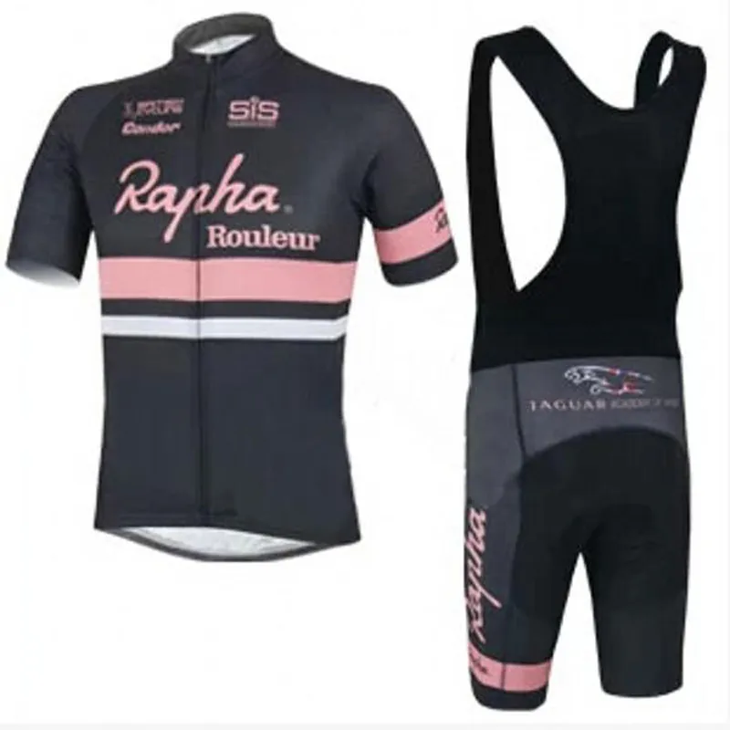 2021 Rapha Team الصيف الدراجة الجبلية قصيرة الأكمام طقم جيرسي لركوب الدراجات تنفس سريع الجفاف الرجال قمصان ركوب مريلة / مجموعة شورت Y21031808