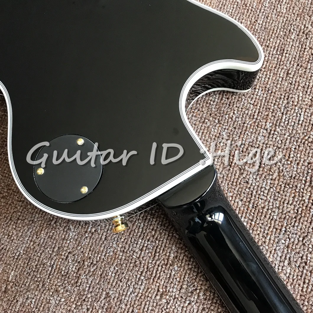 new arrival high Quality Custom Shop Black Color Electric Guitar with EBONY fingerboard and tune matic bridge gutiarra
