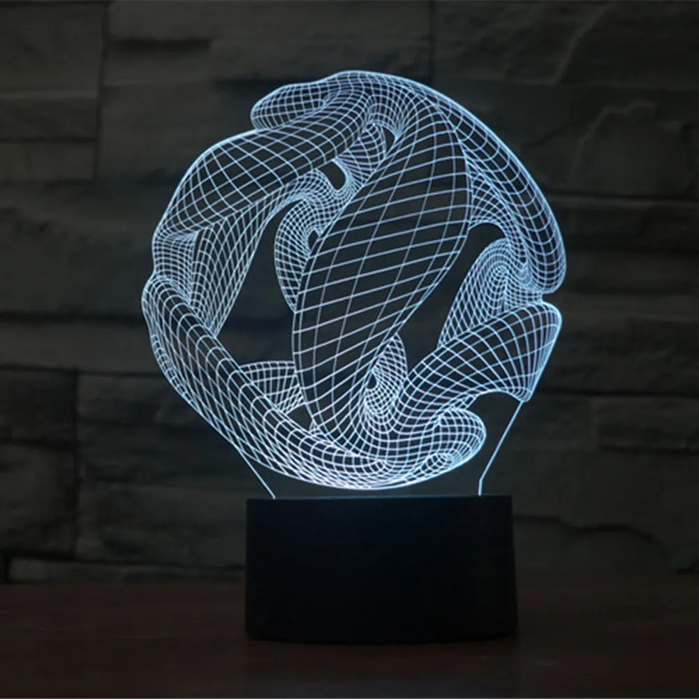 抽象スペース3D光学幻想カラフルな照明効果USB搭載LEDデコレーションナイトライトデスクランプ183o