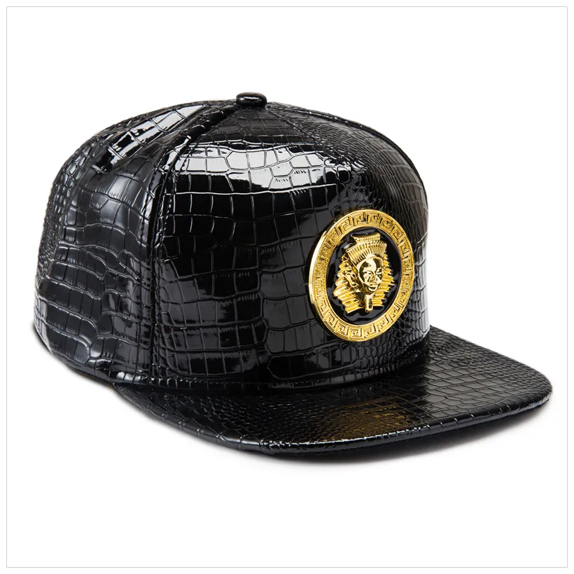 Boné de beisebol faraó do egito couro pu estilo hip hop punk chapéu snapback de aba plana masculino feminino legal menino moda caps295k