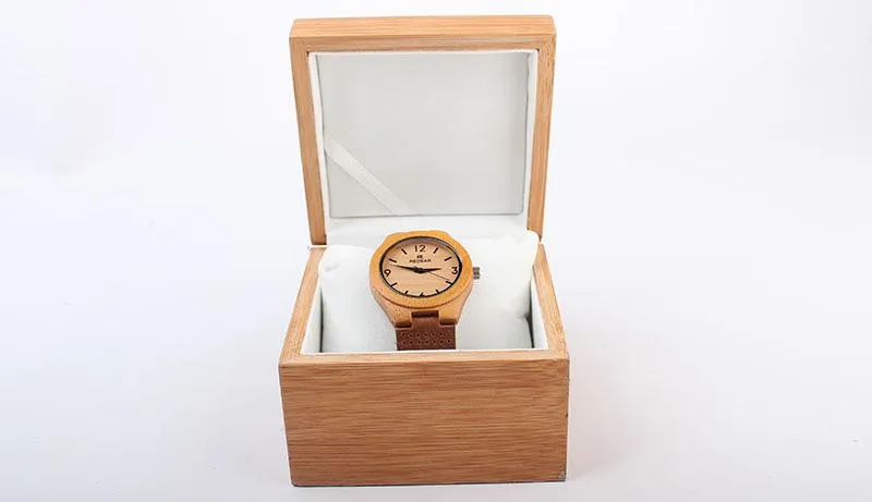 Natural Bamboo Flip Watch Box High-klass Watch Present Packaging Bamboo Watches Box330p