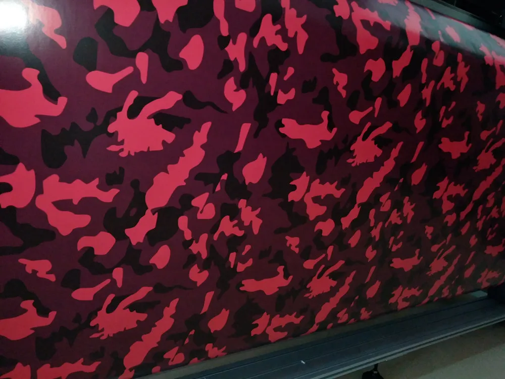 Small Red Large Camo Vinyl For Car Wrap With Air Release Gloss / Matt Camouflage Stickers Film Truck Printed self adhesive 1.52X30M 5x98ft