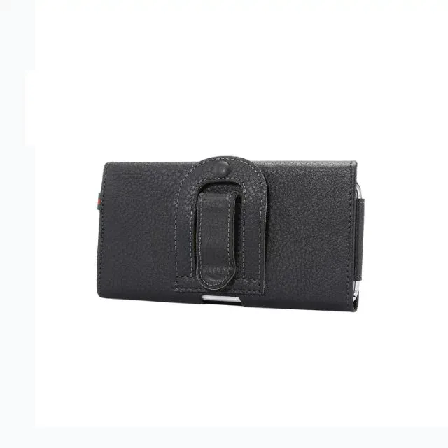 Men's Casual Vintage Waist Bag Mobile Phone Case Multi-function Magnetic Buckle Pouch with Card Holder+Hand strap 4.0 to 6.3inch
