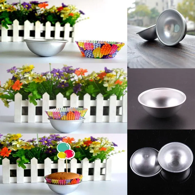 / set 3D en alliage d'aluminium boule sphère bain bombe moule gâteau poudings poêle étain cuisson pâtisserie moule 3 taille 3402