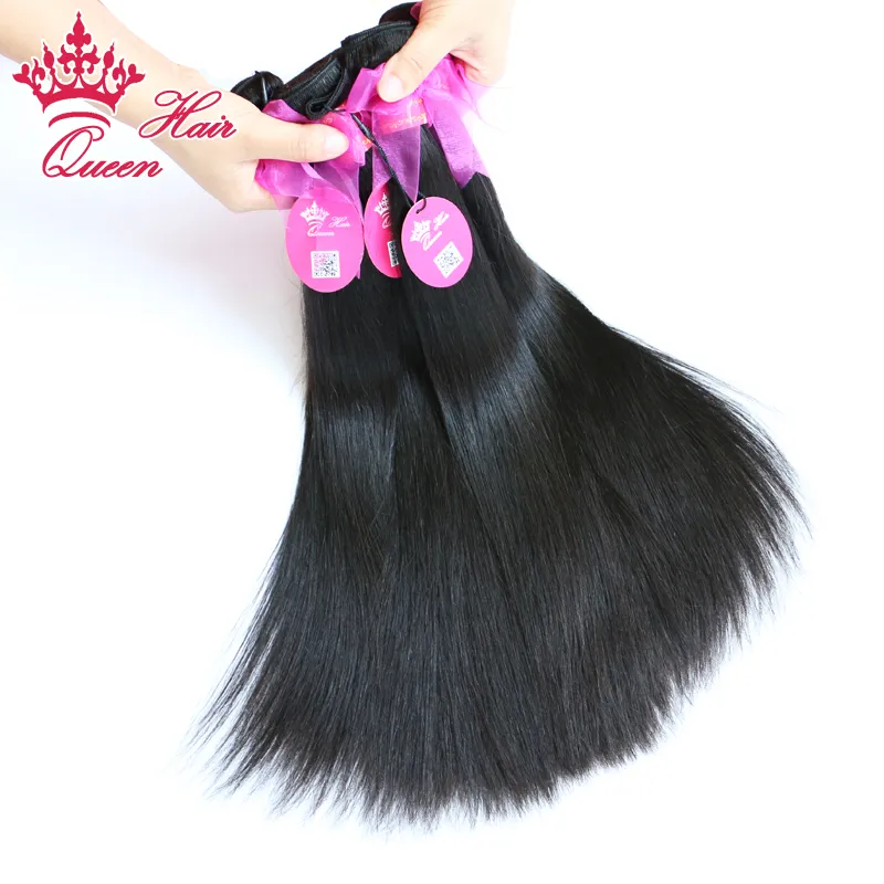 Queen Hair Products 100% Brasilianisches jungfrohes menschliches Haar-Schuss Natürliches Gerade 8-28inch / Virgin Brasilianisches menschliches Haar Gerade Natürliche Farbe 1b Schneller Versand