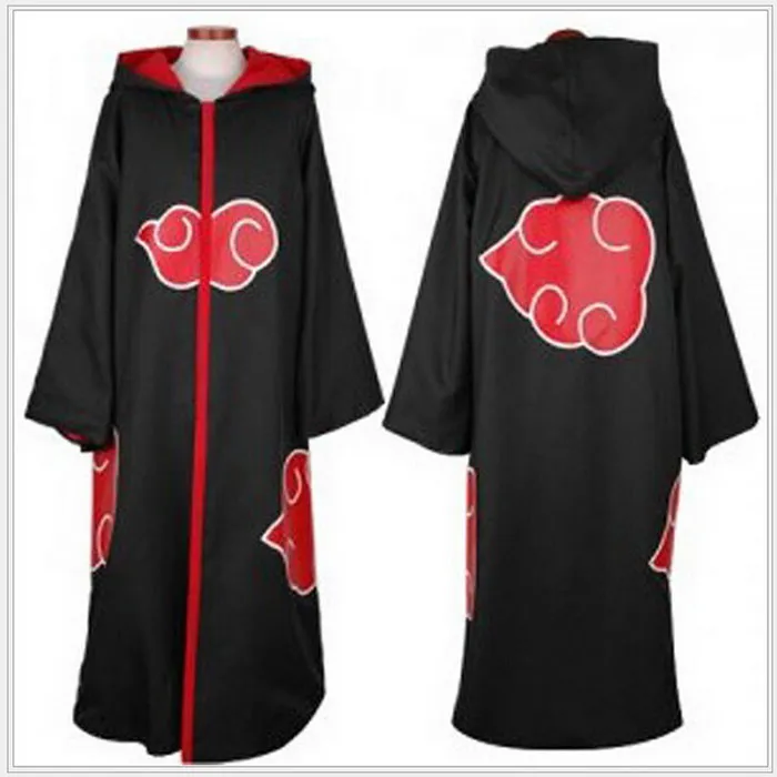 naruto cosplay kostym naruto akatsuki uchiha itachi cosplay cloda hooded.