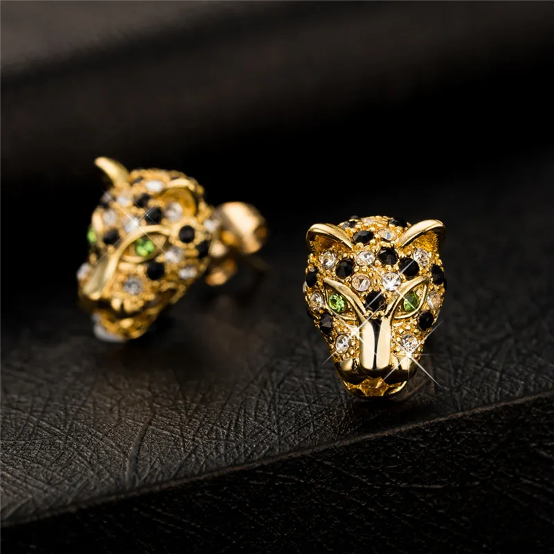 Nouvelle arrivée Tiger Head Boucles d'oreilles 18K